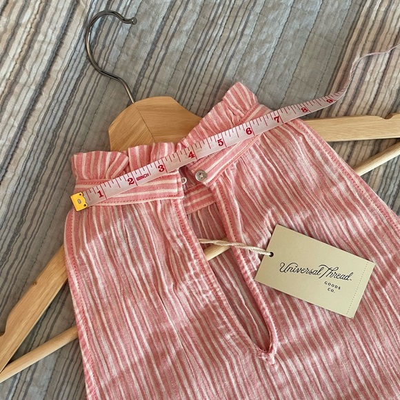 NWT!! Striped Rose and White color Sleeveless Halter Top, Universal Thread (XS) - Picture 9 of 13
